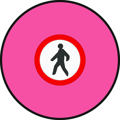 Pedestrian crossing prohibition traffic signs icons. illustration for web and mobile design.