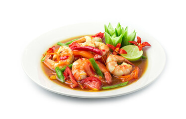 Shrimps boiled Spicy Salad in pickled fish sauce