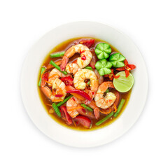 Shrimps boiled Spicy Salad in pickled fish sauce