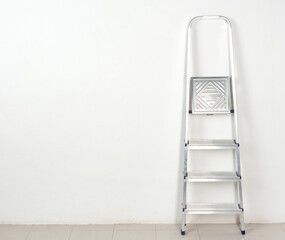 metal staircase on a white background