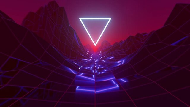 retro futuristic synthwave landscape