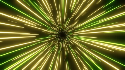 Yellow and green speed light abstract background.
Sci-fi tunnel backdrop.
