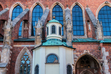 Obraz premium View of Cathedral of St. John the Baptist (1272 - 1341) in Wrocław. Cathedral located in the Tumski Island (