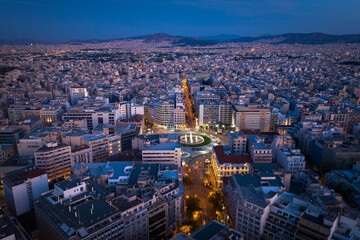 Fototapeta premium Athens city panoramic view at twilight time, Greece