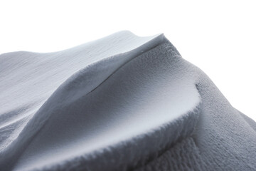 Beautiful snowdrift on white background, closeup