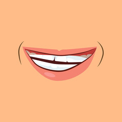 Male smile illustration. Mouth, lips, face. Emotion concept. illustration can be used for psychology, chatting, emoticons