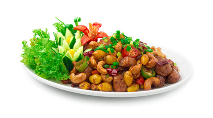 Stir Fried Chicken with Cashew Nut and Chilli Asian Food