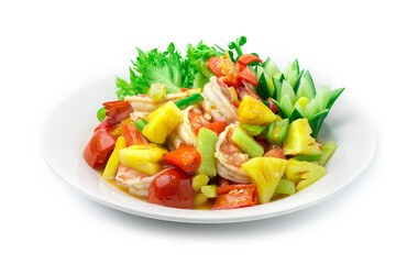 Stir Fried Shrimps with vegetable in Sweet and Sour Sauce