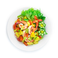 Stir Fried Shrimps with vegetable in Sweet and Sour Sauce
