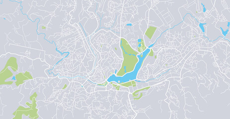 Urban vector city map of Da Lat, Vietnam