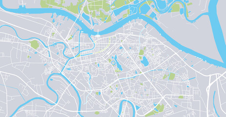 Obraz premium Urban vector city map of Hai Phong, Vietnam