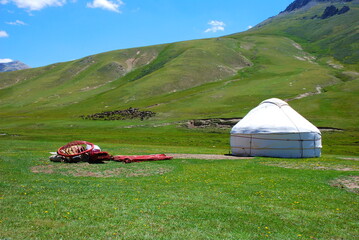 yurt camping in the mountains