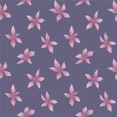 Pink flowers. Seamless pattern with pink flowers.