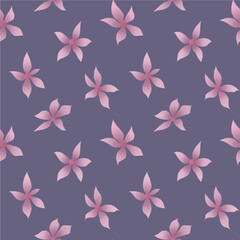 Pink flowers. Seamless pattern with pink flowers.