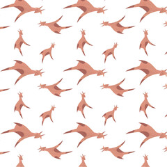Seamless pattern with red goats.