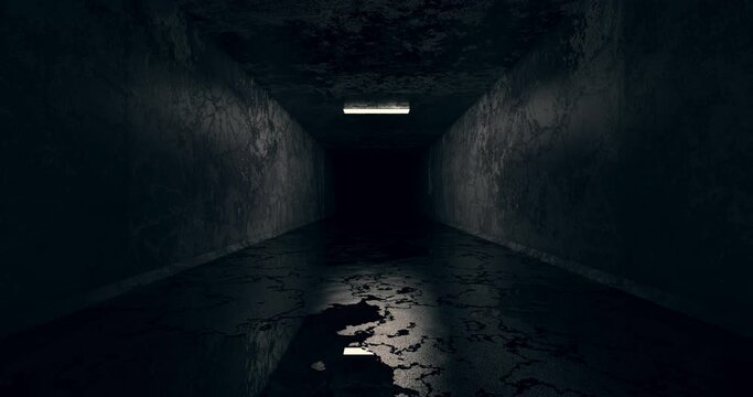 dark scary tunnel black background. underground fear concept