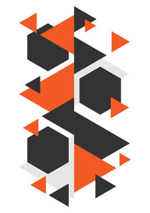 Geometric elements abstract background, Dynamic geometric shapes compositions, Flat and clean style, Applicable for any graphic works.