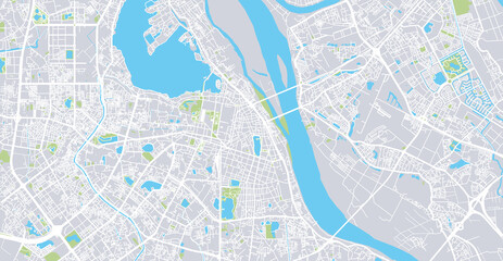 Urban vector city map of Hanoi, Vietnam