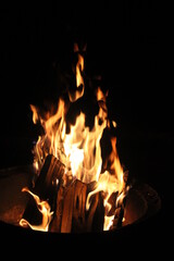 Naklejka premium fire in fireplace