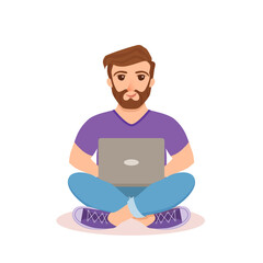 Freelancer happy young men working.