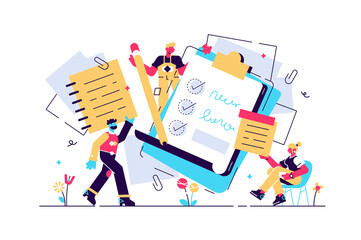 Notes vector illustration. Flat tiny 