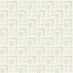 Vector Peach Green Gold Lines Squares on White Seamless Repeat Pattern. Background for textiles, cards, manufacturing, wallpapers, print, gift wrap and scrapbooking.