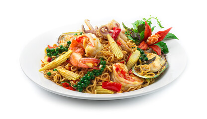 Spicy Stir Fried Holy Basil With Seafood