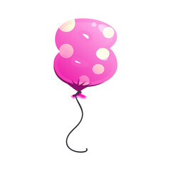 Pink balloon with white circles in shape of number eight . Birthday, anniversary, new year. Text concept. illustration can be used for topics like celebration, party, holiday