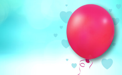 Ballon avec espace pour du texte, arrière-plan bleu, carte avec message