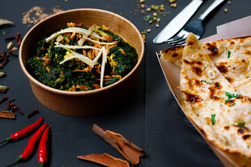 Indian food and spicy spices, stylish photos for the menu