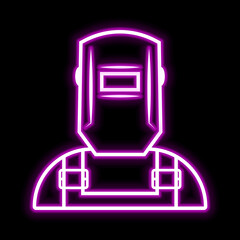 Welder icon. Glowing sign logo vector