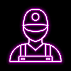 Plumber icon. Glowing sign logo vector