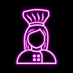 Cooker icon. Glowing sign logo vector