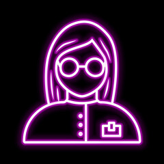 Laboratory Assistant icon. Glowing sign logo vector