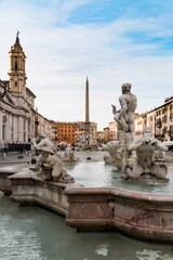 Fototapeta na wymiar Panorama longitudinale di Piazza Navona, Roma
