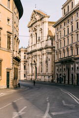 Fototapeta na wymiar Corso Vittorio Emanuele e la chiesa di Sant'Andrea della Valle, Roma