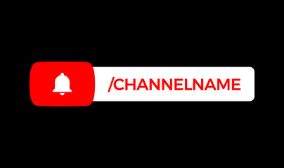 Youtube Channel Name Lower Third. Red Broadcast Banner for Video On Black Background. Vector Illustration