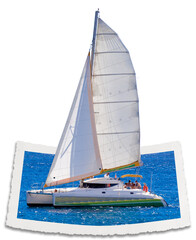 Catamaran en mer