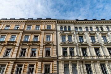 Fototapeta na wymiar Residential buildings in city centre of Stockholm in Sweden