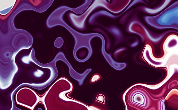 Abstract creative background of mixed shades of pigment color with a marble pattern. Liquid paint diffusion indigo purple lilac and pink