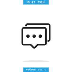 Fototapeta na wymiar Speech bubble icon vector logo design template. Chat sign.