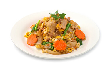 Thai food Stir fried Noodles with pork