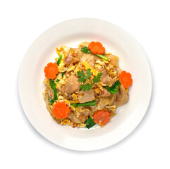 Thai food Stir fried Noodles with pork
