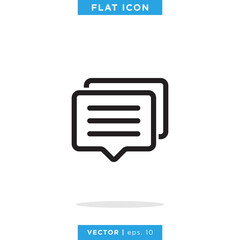 Speech bubble icon vector logo design template. Chat sign.