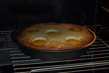 cottage cheese casserole with peaches, homemade cakes