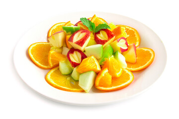 Fruit Salad apple mango orange healthy fruit for diet