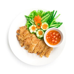 Hainanese crispy fried chicken without rice with soya