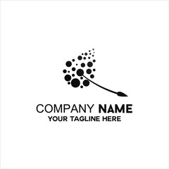 dandelion flower logo vector