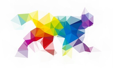 abstract image in the form of multicolored polygon 