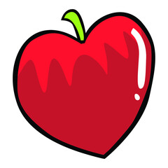 Simple Vector Design of a Love Apple in Red